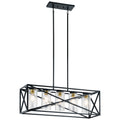 KICHLER 44081BK Moorgate 36" 5 Light Linear Chandelier With Clear Glass In Black And Brass