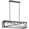 KICHLER 44082BK Moorgate 48" 7 Light Linear Chandelier With Clear Glass In Black And Brass