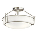 KICHLER 44085NI Alkire 16.5" 3 Light Semi Flush With Satin Etched White Glass In Brushed Nickel