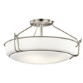 KICHLER 44086NI Alkire 22" 4 Light Semi Flush With Satin Etched White Glass In Brushed Nickel