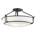 KICHLER 44086OZ Alkire 22" 4 Light Semi Flush With Satin Etched White Glass In Olde Bronze
