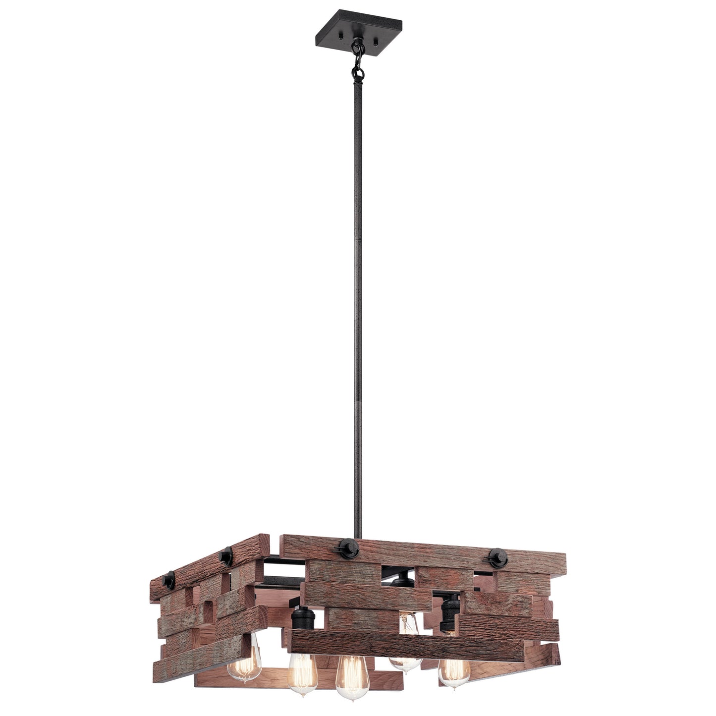 KICHLER 44228Avi Cuyahoga Mill Five Light Pendant Anvil Iron