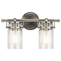 KICHLER 45688NI Brinley 15.75" 2 Light Vanity Light With Clear Glass In Brushed Nickel