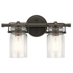 KICHLER 45688OZ Brinley 15.75" 2 Light Vanity Light With Clear Glass In Olde Bronze