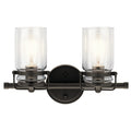 KICHLER 45688OZ Brinley 15.75" 2 Light Vanity Light With Clear Glass In Olde Bronze