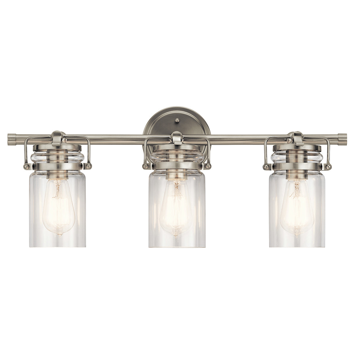 KICHLER 45689NI Brinley 24" 3 Light Vanity Light With Clear Glass In Brushed Nickel