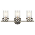 KICHLER 45689NI Brinley 24" 3 Light Vanity Light With Clear Glass In Brushed Nickel