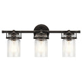 KICHLER 45689OZ Brinley 24" 3 Light Vanity Light With Clear Glass In Olde Bronze