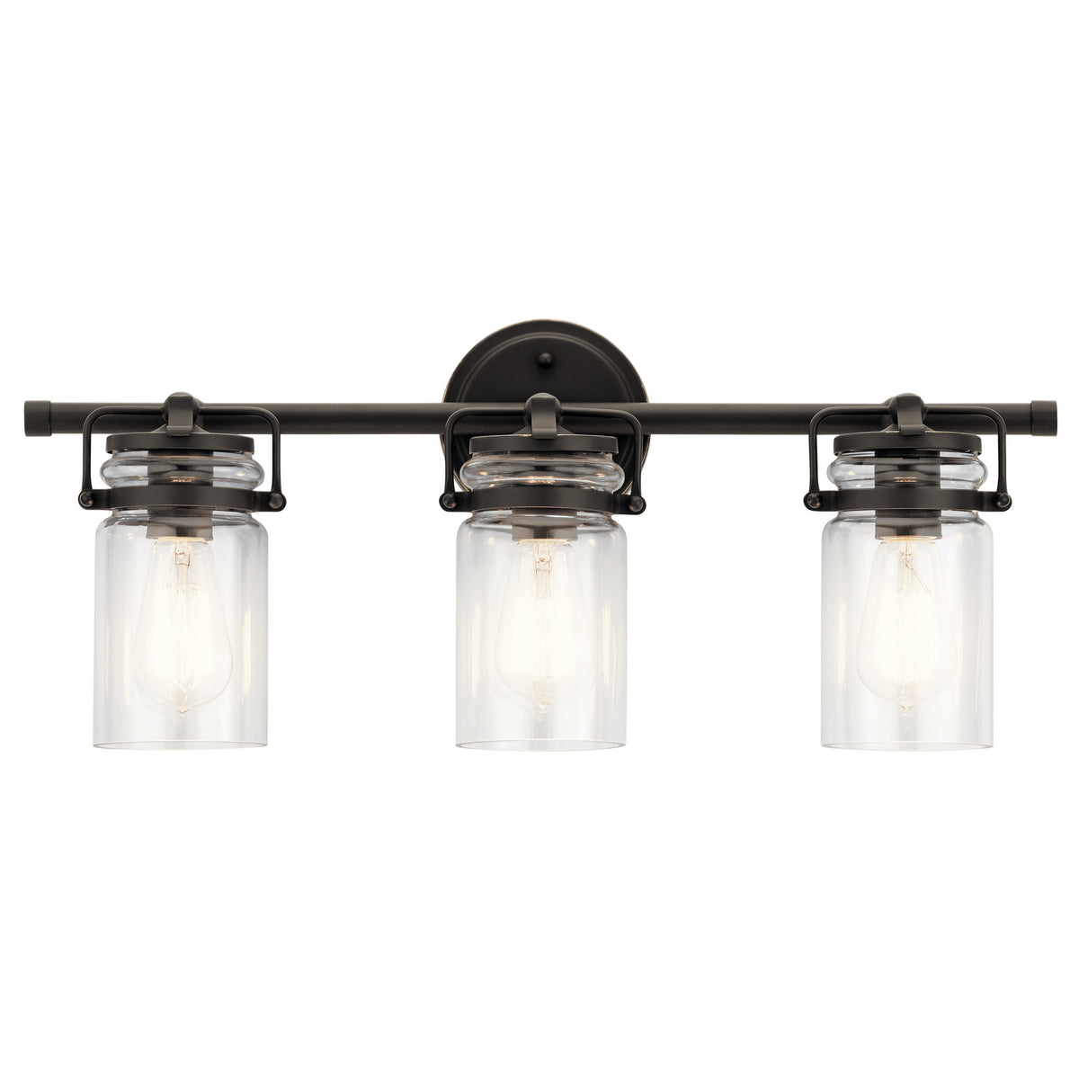 KICHLER 45689OZ Brinley 24" 3 Light Vanity Light With Clear Glass In Olde Bronze
