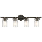 KICHLER 45690OZ Brinley 32.25" 4 Light Vanity Light With Clear Glass In Olde Bronze