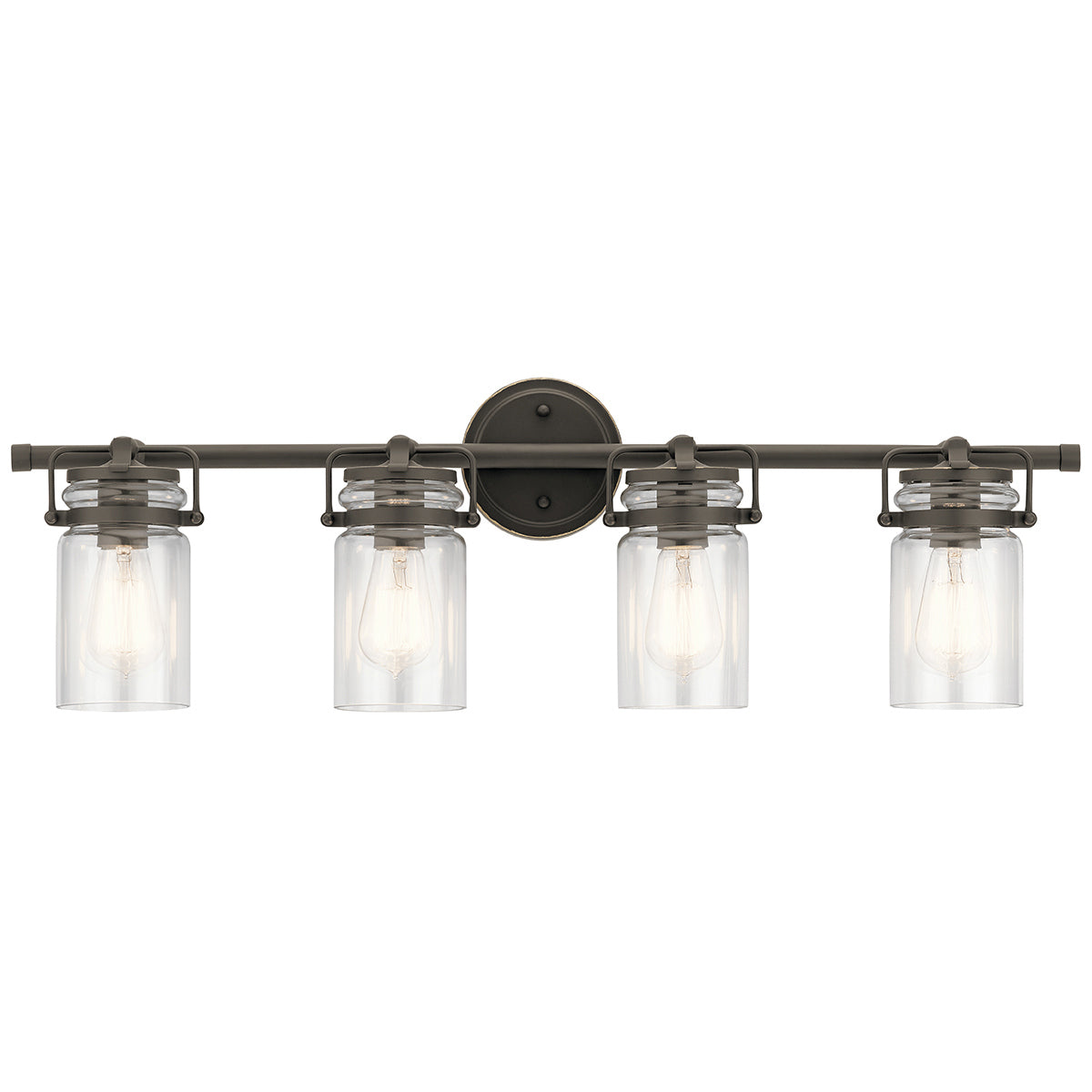 KICHLER 45690OZ Brinley 32.25" 4 Light Vanity Light With Clear Glass In Olde Bronze