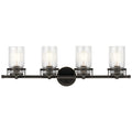KICHLER 45690OZ Brinley 32.25" 4 Light Vanity Light With Clear Glass In Olde Bronze