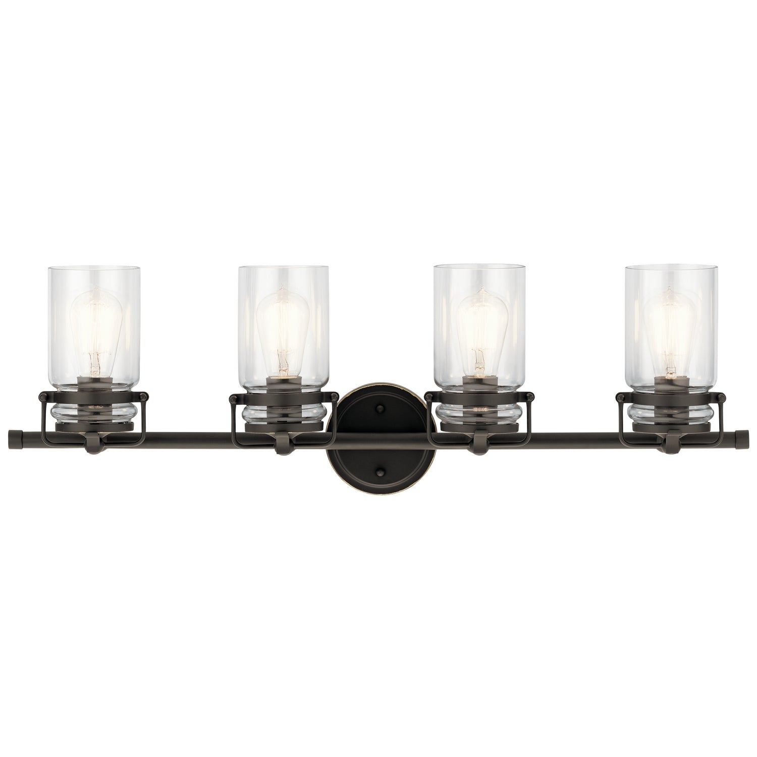 KICHLER 45690OZ Brinley 32.25" 4 Light Vanity Light With Clear Glass In Olde Bronze