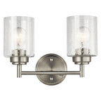KICHLER 45885NI Winslow 12.75" 2 Light Vanity Light With Clear Seeded Glass In Brushed Nickel