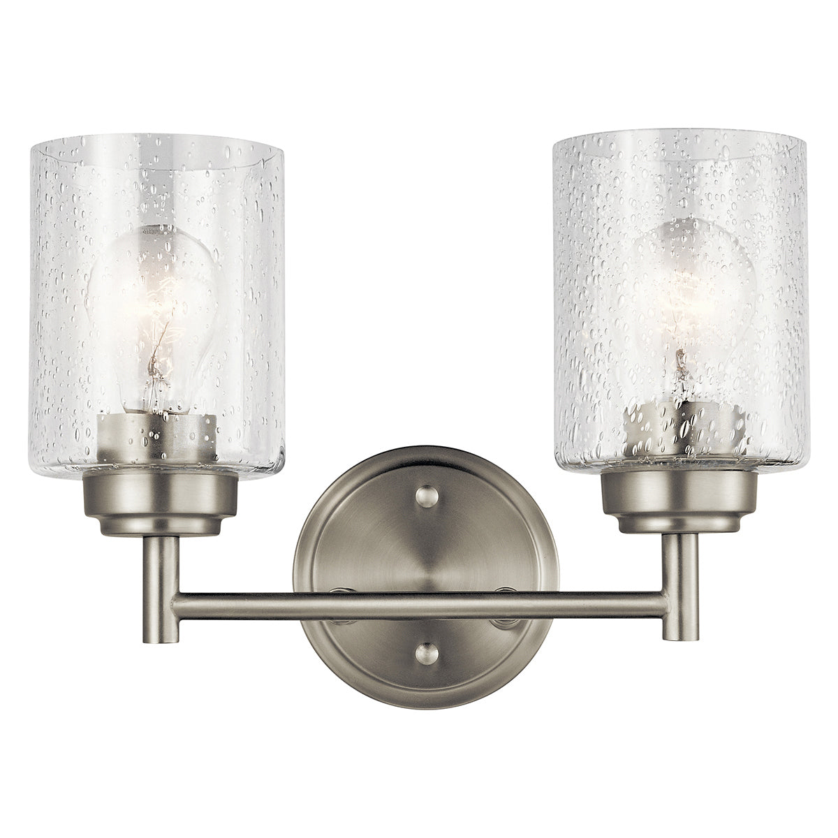 KICHLER 45885NI Winslow 12.75" 2 Light Vanity Light With Clear Seeded Glass In Brushed Nickel