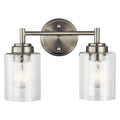 KICHLER 45885NI Winslow 12.75" 2 Light Vanity Light With Clear Seeded Glass In Brushed Nickel