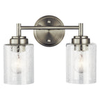 KICHLER 45885NI Winslow 12.75" 2 Light Vanity Light With Clear Seeded Glass In Brushed Nickel