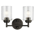 KICHLER 45885OZ Winslow 12.75" 2 Light Vanity Light With Clear Seeded Glass In Olde Bronze
