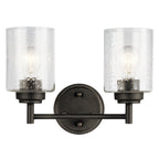 KICHLER 45885OZ Winslow 12.75" 2 Light Vanity Light With Clear Seeded Glass In Olde Bronze