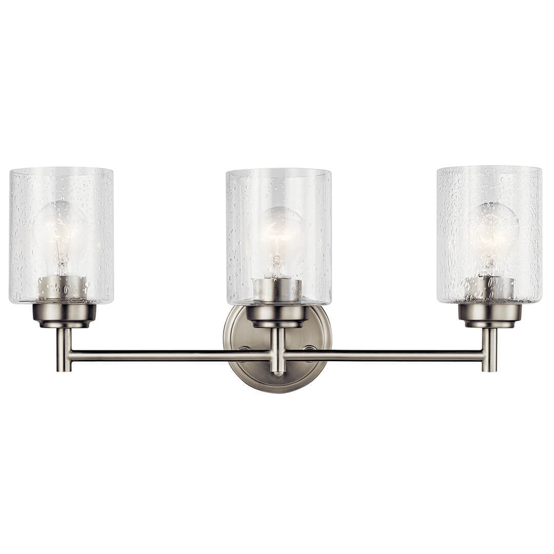 KICHLER 45886NI Winslow 21.5" 3 Light Vanity Light With Clear Seeded Glass In Brushed Nickel