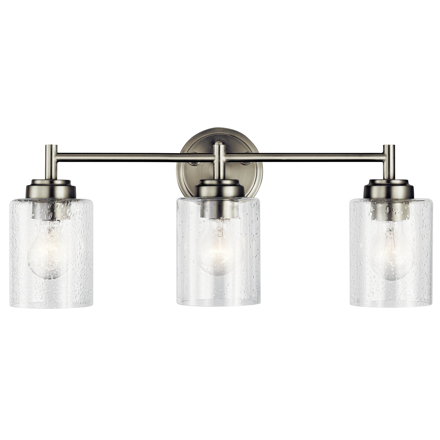 KICHLER 45886NI Winslow 21.5" 3 Light Vanity Light With Clear Seeded Glass In Brushed Nickel
