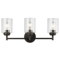 KICHLER 45886OZ Winslow 21.5" 3 Light Vanity Light With Clear Seeded Glass In Olde Bronze