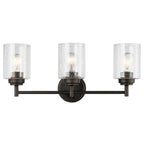 KICHLER 45886OZ Winslow 21.5" 3 Light Vanity Light With Clear Seeded Glass In Olde Bronze
