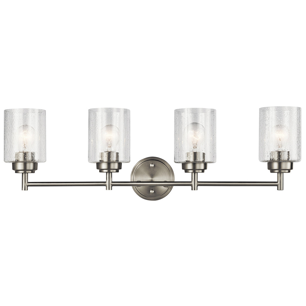 KICHLER 45887NI Winslow 30" 4 Light Vanity Light With Clear Seeded Glass In Brushed Nickel