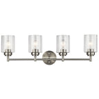 KICHLER 45887NI Winslow 30" 4 Light Vanity Light With Clear Seeded Glass In Brushed Nickel