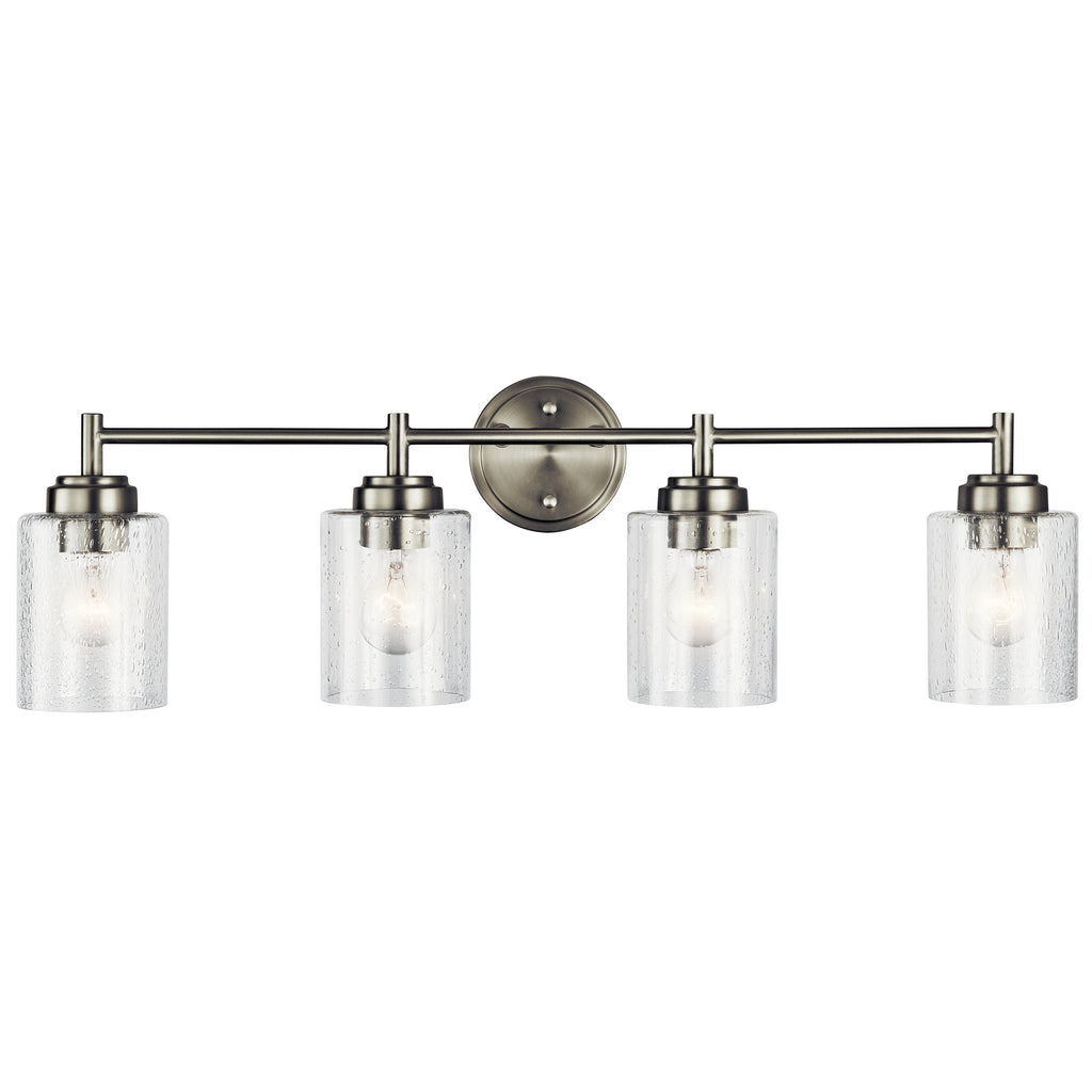 KICHLER 45887NI Winslow 30" 4 Light Vanity Light With Clear Seeded Glass In Brushed Nickel