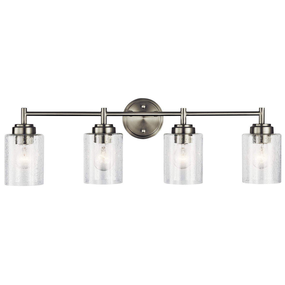 KICHLER 45887NI Winslow 30" 4 Light Vanity Light With Clear Seeded Glass In Brushed Nickel