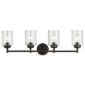 KICHLER 45887OZ Winslow 30" 4 Light Vanity Light With Clear Seeded Glass In Olde Bronze