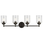 KICHLER 45887OZ Winslow 30" 4 Light Vanity Light With Clear Seeded Glass In Olde Bronze