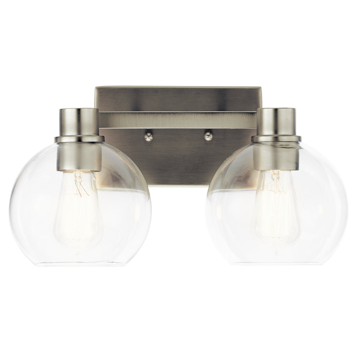 KICHLER 45893NI The Harmony 15.5 Inch 2 Light Vanity Light With Clear Glass Brushed Nickel