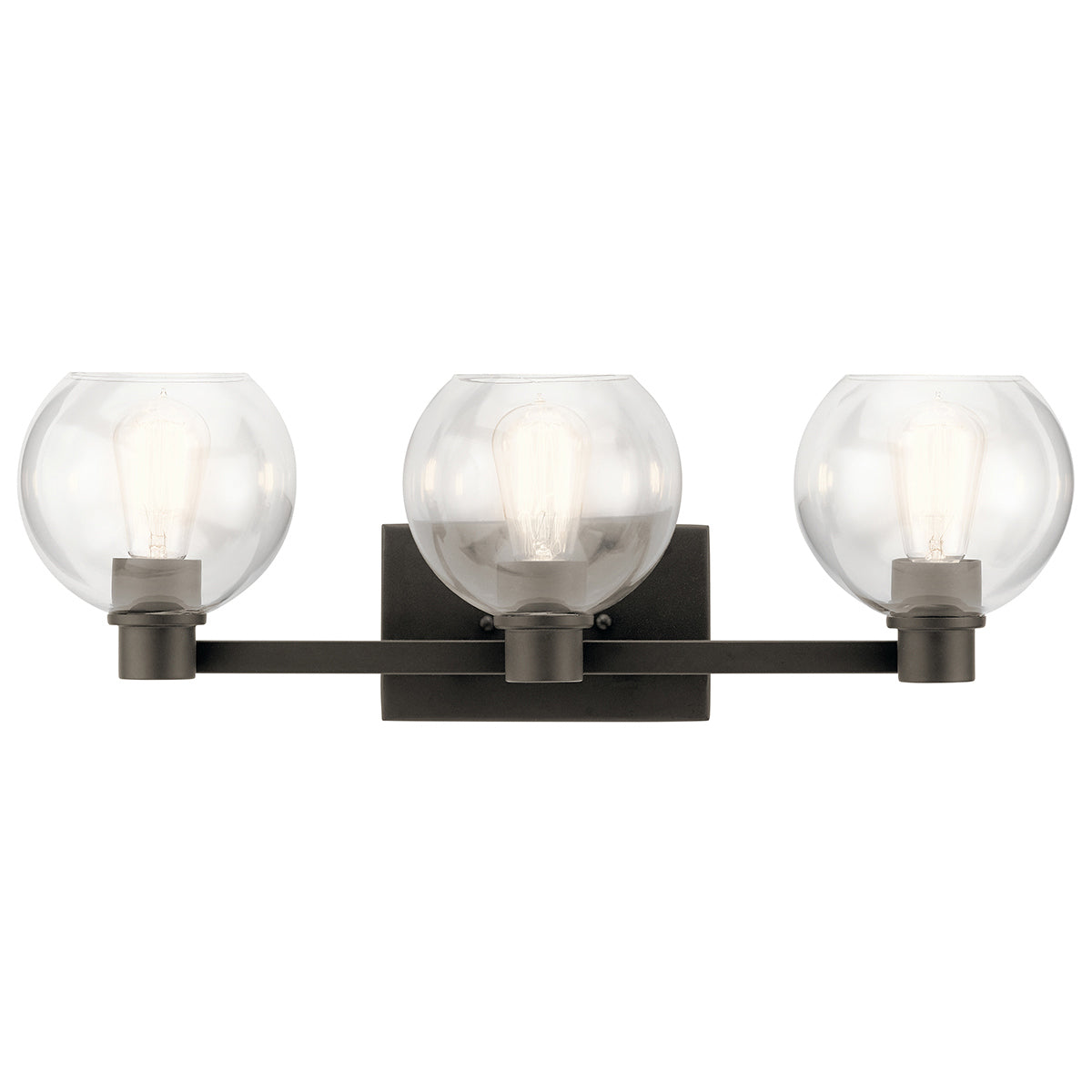 KICHLER 45894OZ The Harmony 24.5 Inch 3 Light Vanity Light With Clear Glass Olde Bronze