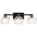 KICHLER 45894OZ The Harmony 24.5 Inch 3 Light Vanity Light With Clear Glass Olde Bronze