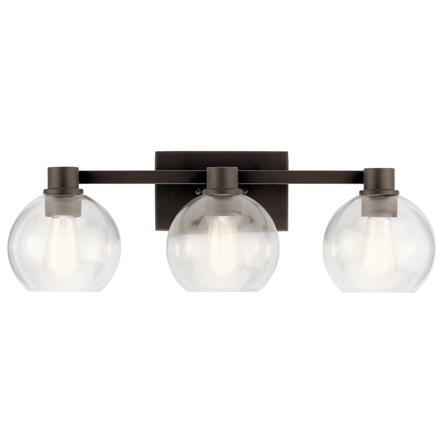 KICHLER 45894OZ The Harmony 24.5 Inch 3 Light Vanity Light With Clear Glass Olde Bronze