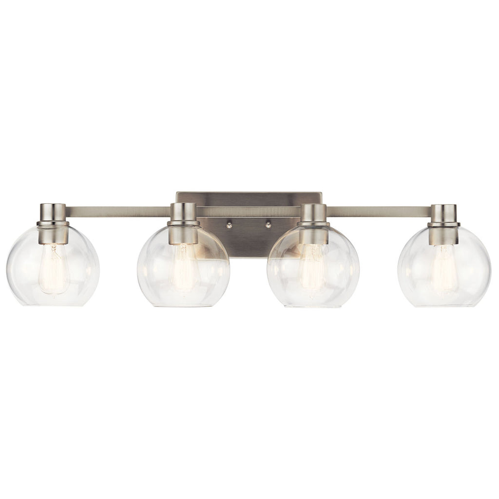 KICHLER 45895NI The Harmony 33.5 Inch 4 Light Vanity Light With Clear Glass Brushed Nickel