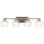 KICHLER 45895NI The Harmony 33.5 Inch 4 Light Vanity Light With Clear Glass Brushed Nickel