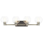 KICHLER 45895NI The Harmony 33.5 Inch 4 Light Vanity Light With Clear Glass Brushed Nickel