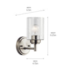 KICHLER 45910NI Winslow 1 Light Wall Sconce Brushed Nickel