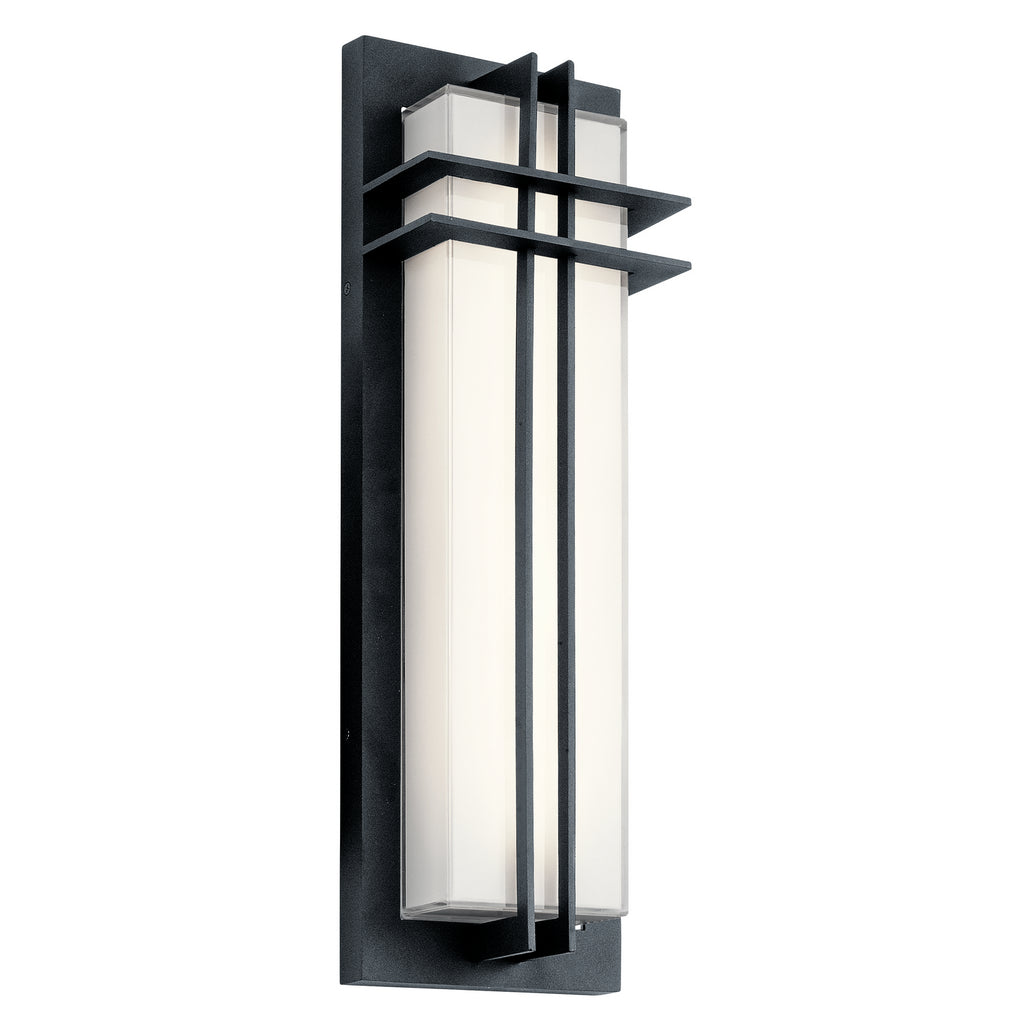 KICHLER 49298BKTLED Manhattan 22" Led Wall Light With White Glass In Textured Black