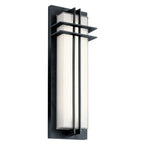 KICHLER 49298BKTLED Manhattan 22" Led Wall Light With White Glass In Textured Black