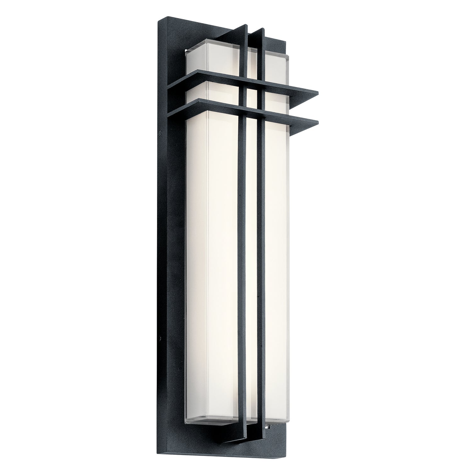 KICHLER 49298BKTLED Manhattan 22" Led Wall Light With White Glass In Textured Black