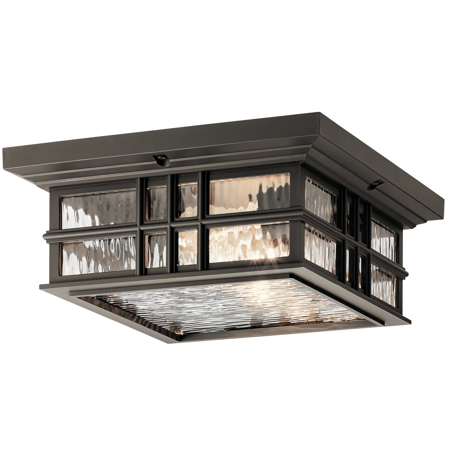 KICHLER 49834OZ Beacon Square Climates 2 Light Flush Mount Olde Bronze