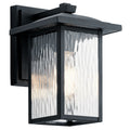KICHLER 49924BKT Capanna 10.25" 1 Light Outdoor Wall Light With Clear Water Glass In Textured Black