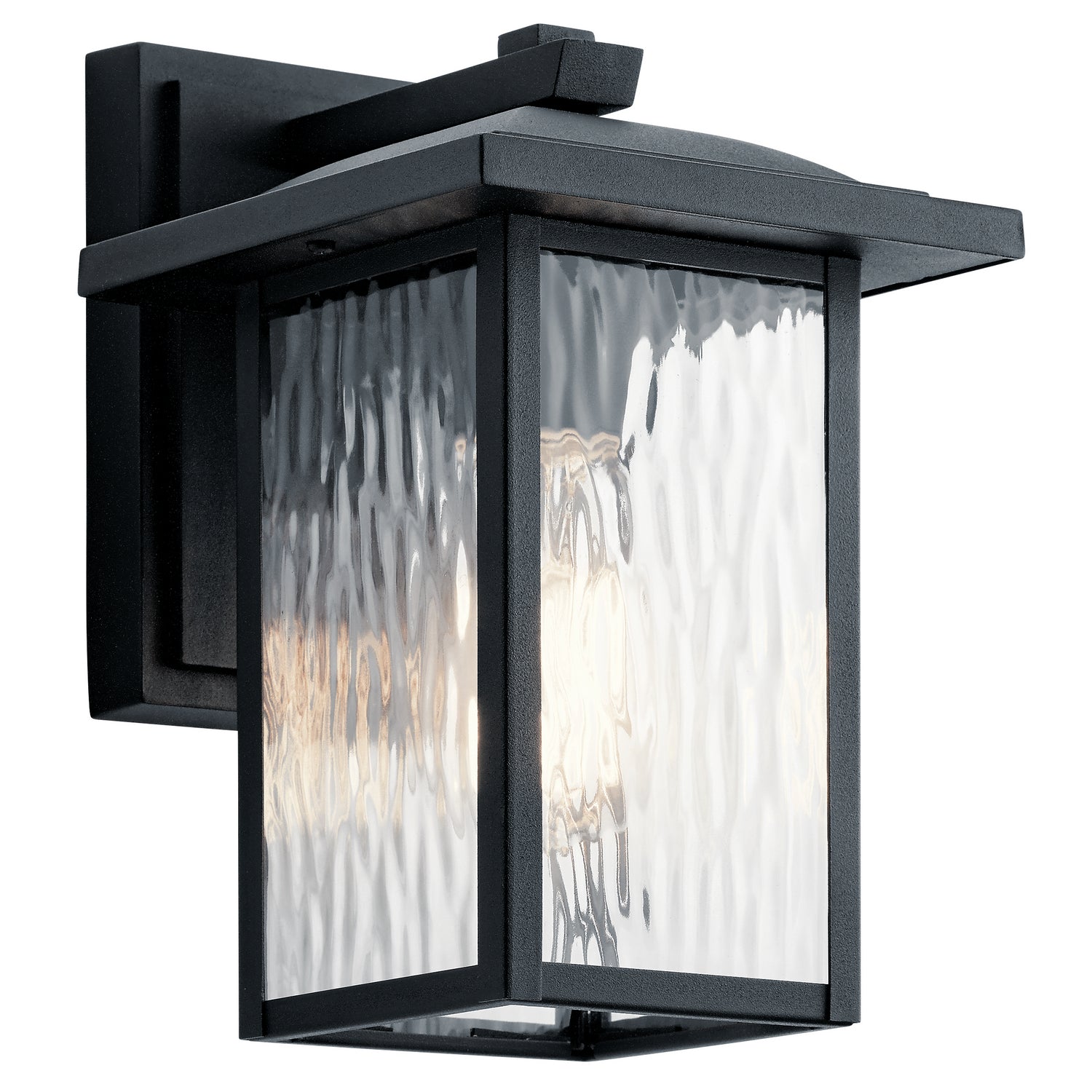 KICHLER 49924BKT Capanna 10.25" 1 Light Outdoor Wall Light With Clear Water Glass In Textured Black