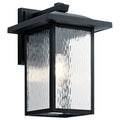 KICHLER 49926BKT Capanna 16" 1 Light Outdoor Wall Light With Clear Water Glass In Textured Black