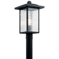 KICHLER 49927BKT Capanna 18.25 Inch 1 Light Post Light With Clear Water Glass In Textured Black