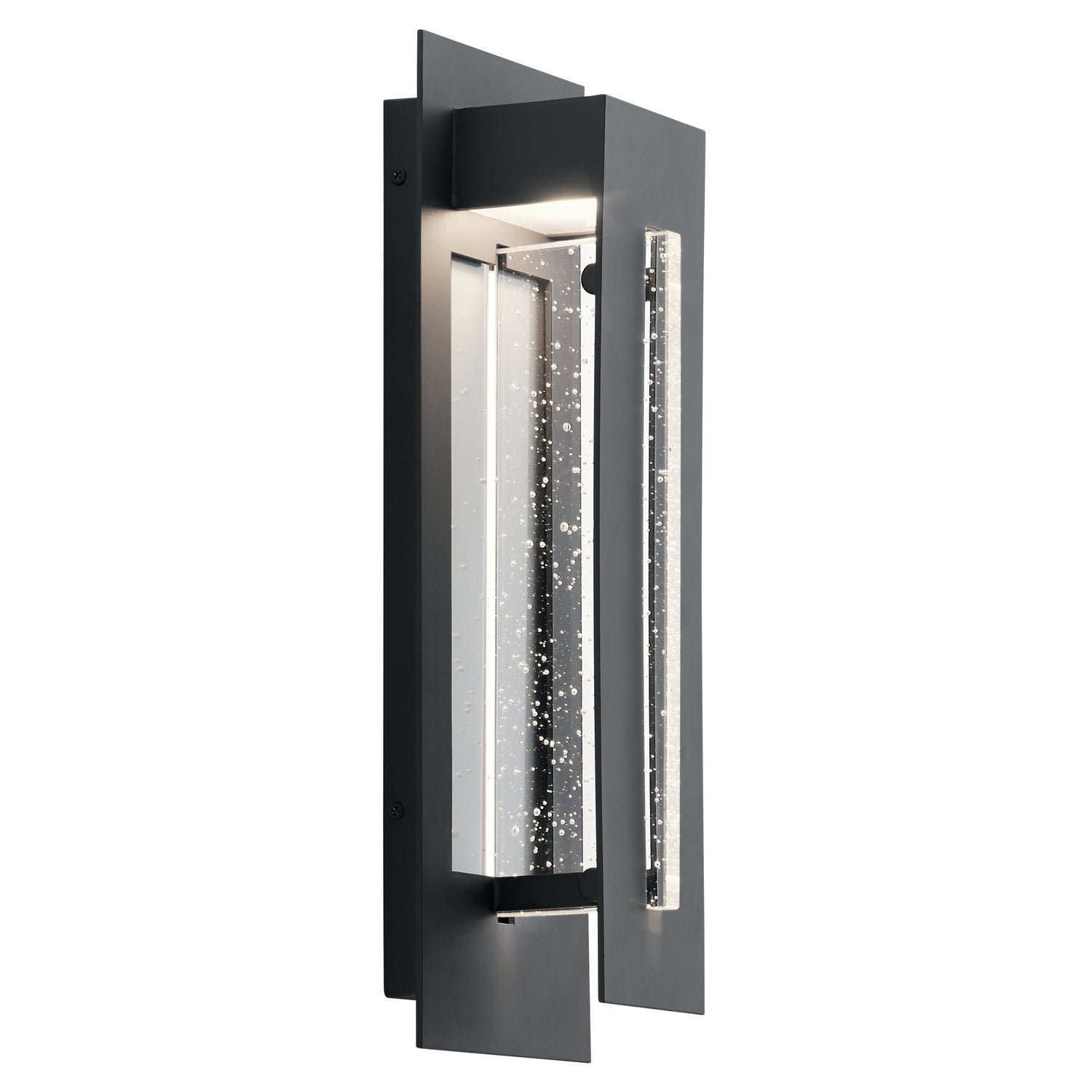 KICHLER 49945BKTLED River Path 17.5" Led Outdoor Wall Light With Clear Seeded Glass In Textured Black